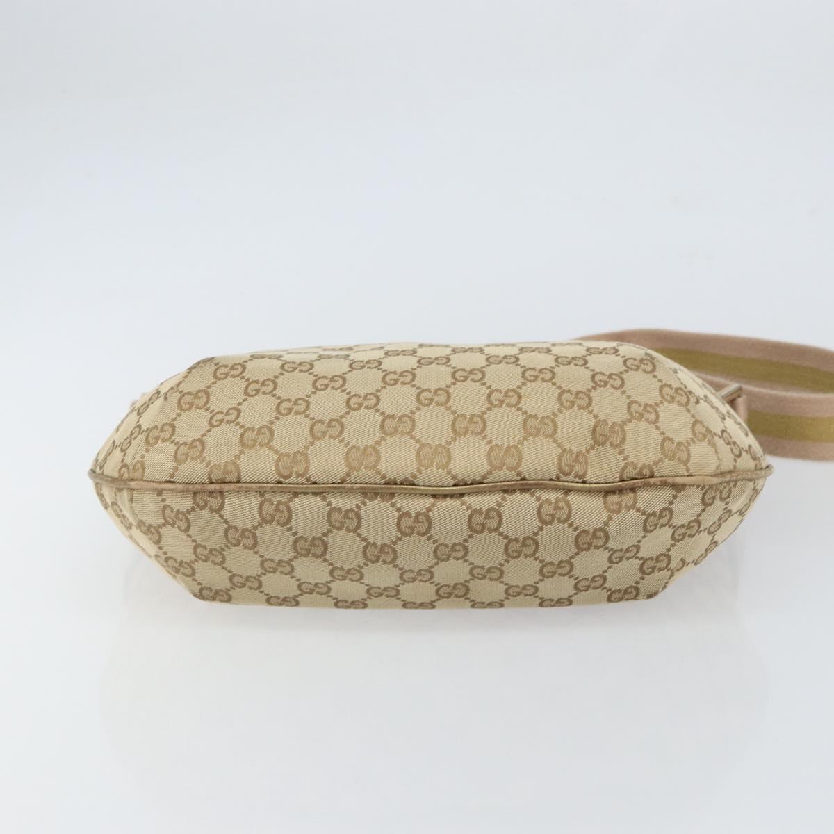 GUCCI GG Canvas Shoulder Bag Beige Gold 181092 Auth 161718