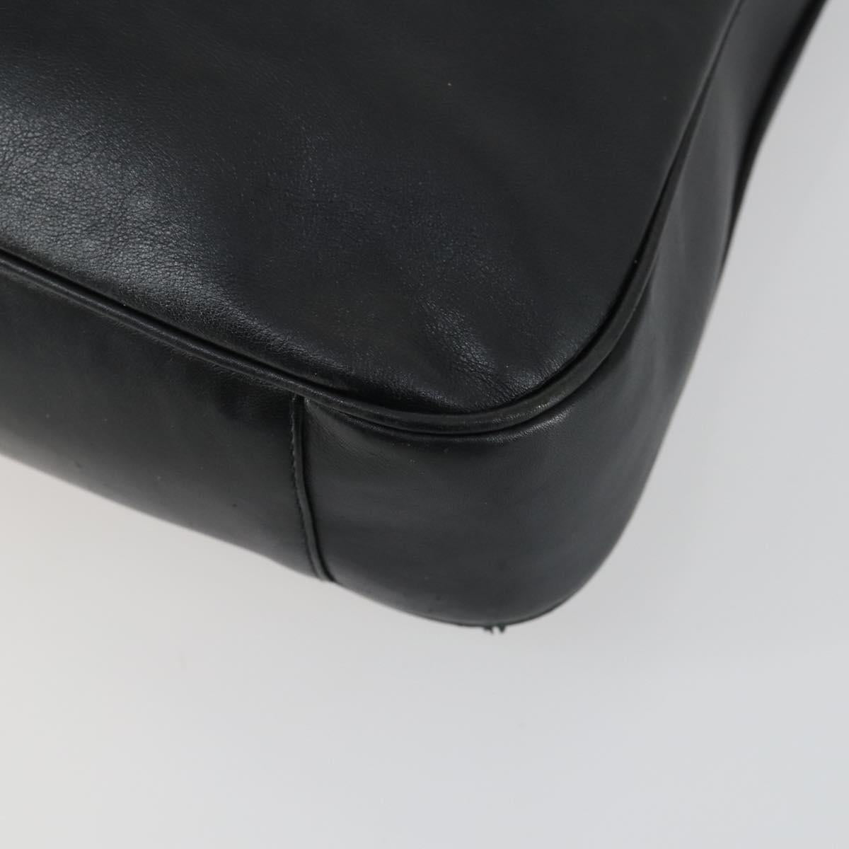 GUCCI Bamboo Hand Bag Leather 2way Black Gold 001 1705 1638 Auth 161722