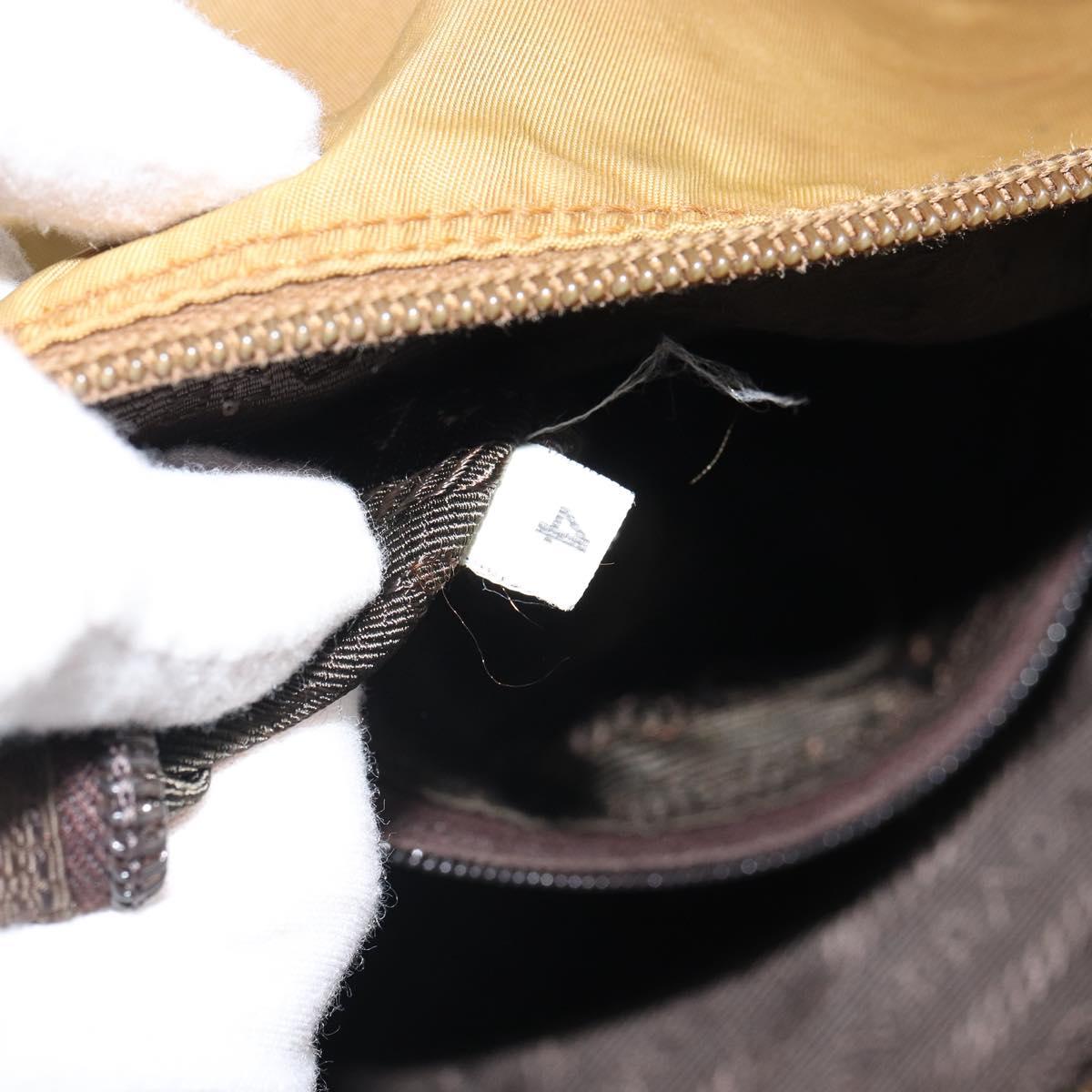 PRADA Shoulder Bag Nylon Beige Silver Auth 161725