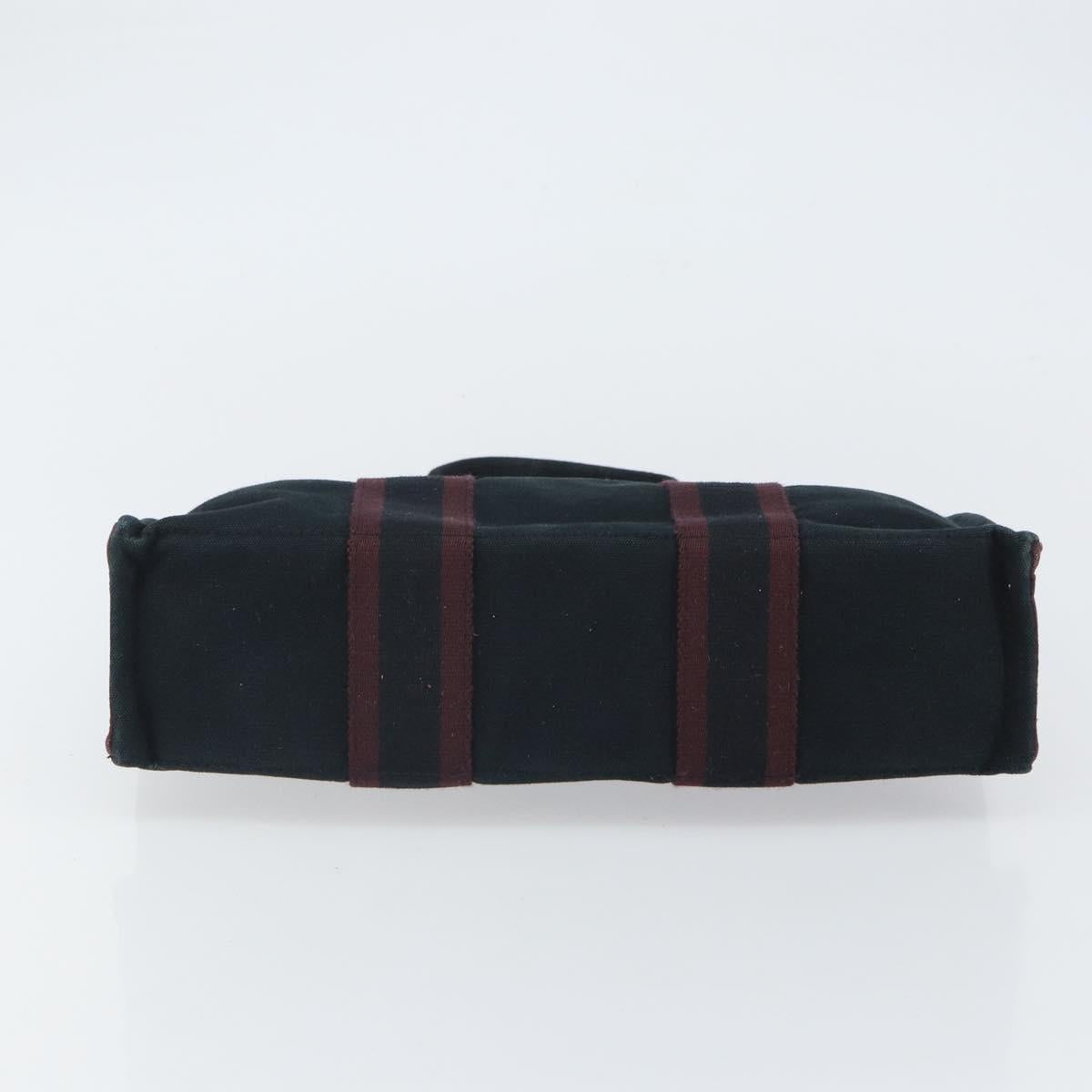 HERMES Fourre Tout PM Hand Bag Canvas Black Auth 161726