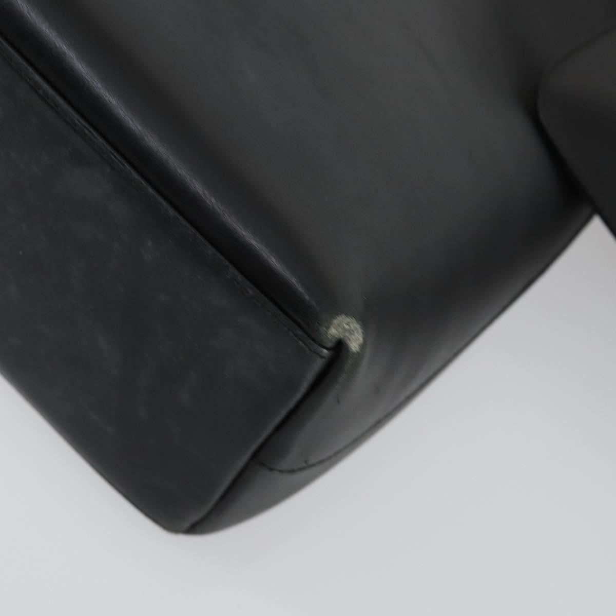 GUCCI Bamboo Shoulder Bag Leather Black Gold 001 1998 1883 Auth 161727