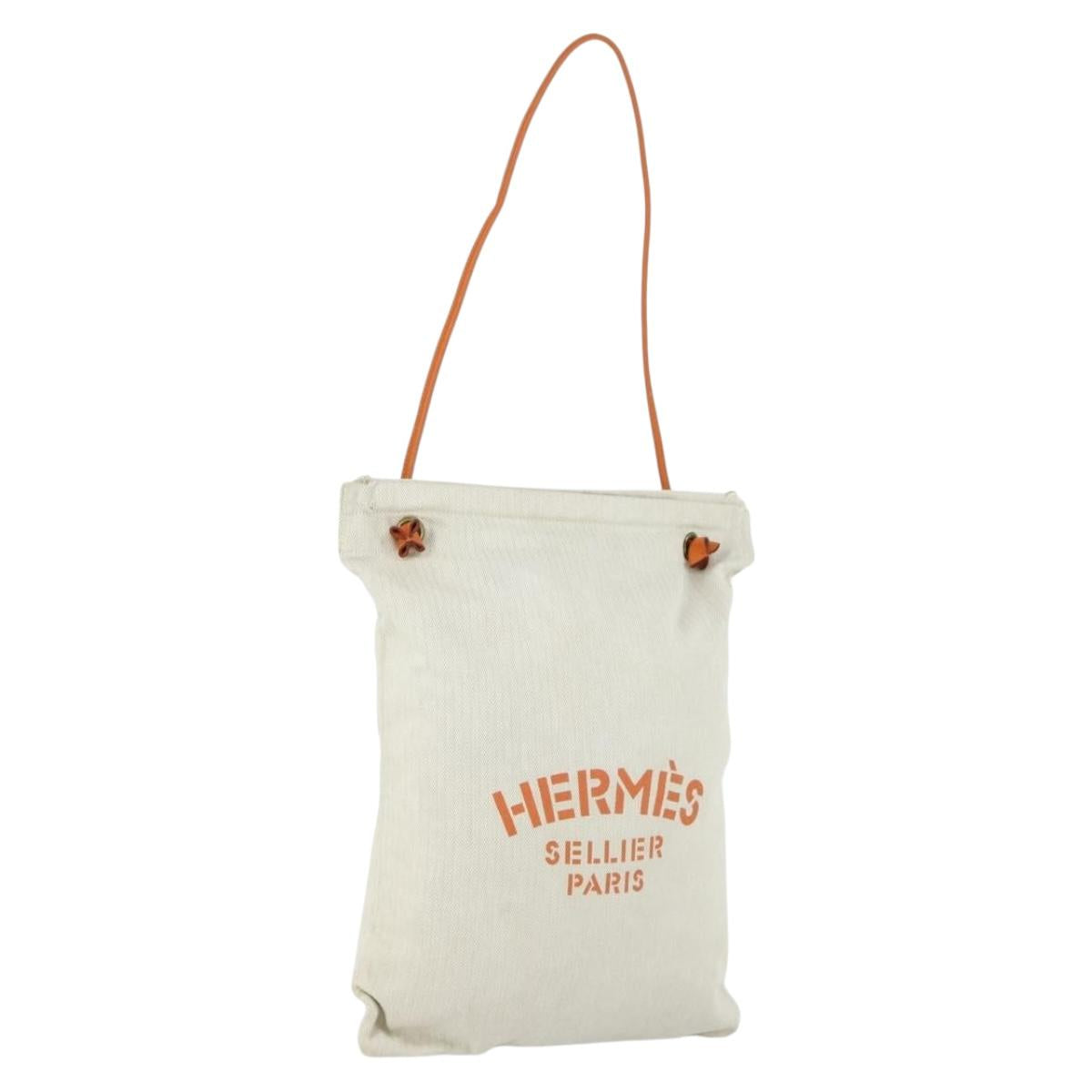 HERMES Aline PM Shoulder Bag Cotton Beige Gold Auth 161728