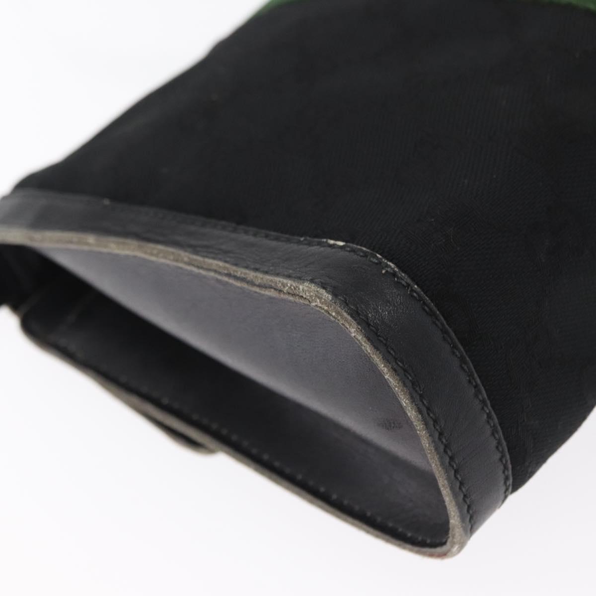GUCCI GG Canvas Web Sherry Line Shoulder Bag Black Red Green Auth 161730