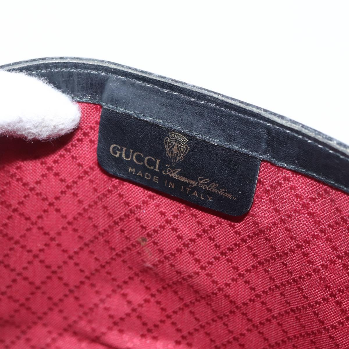 GUCCI GG Canvas Web Sherry Line Shoulder Bag Black Red Green Auth 161730