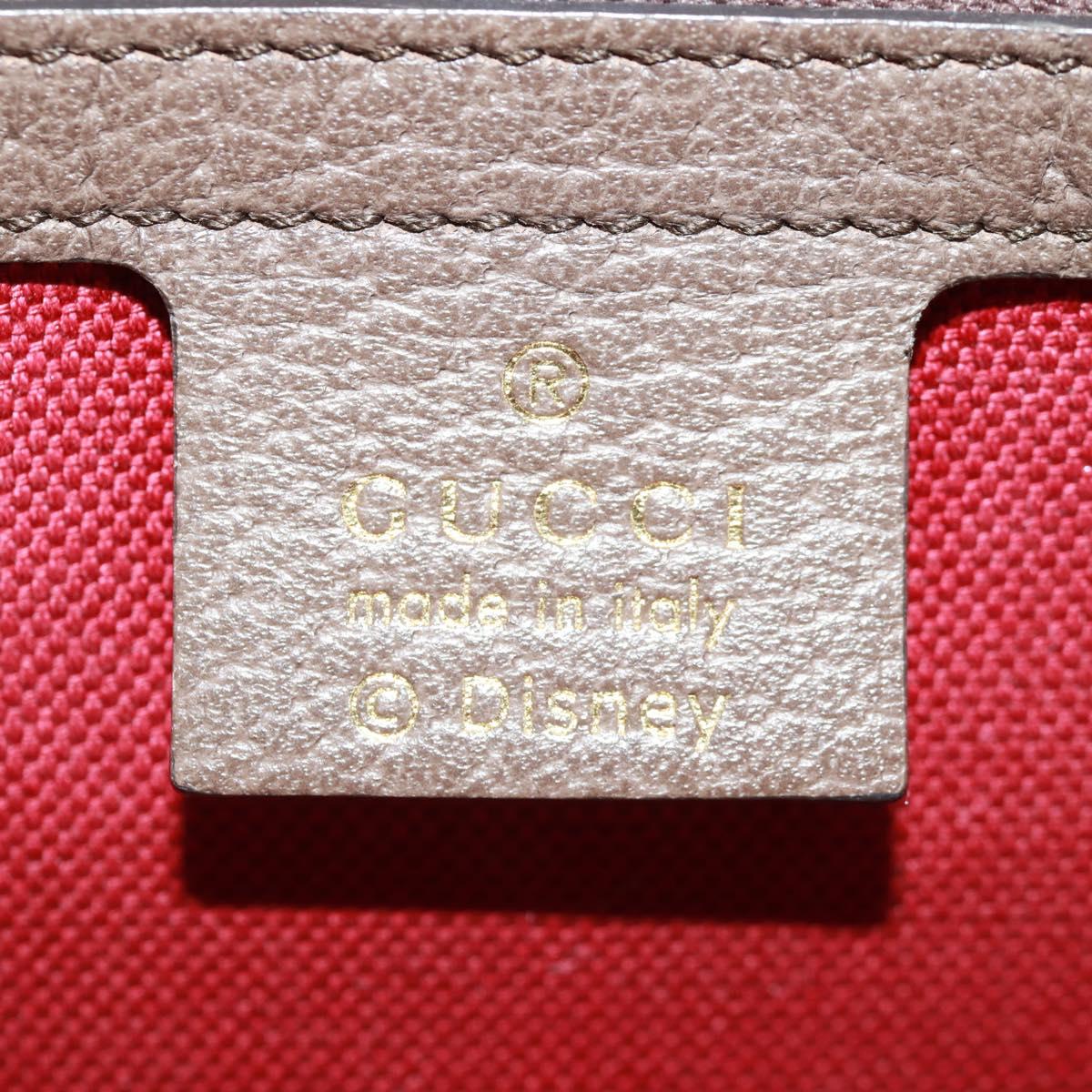 GUCCI GG Supreme Donald duck Hand Bag PVC 2way Beige Gold 648134 Auth 161733SAM