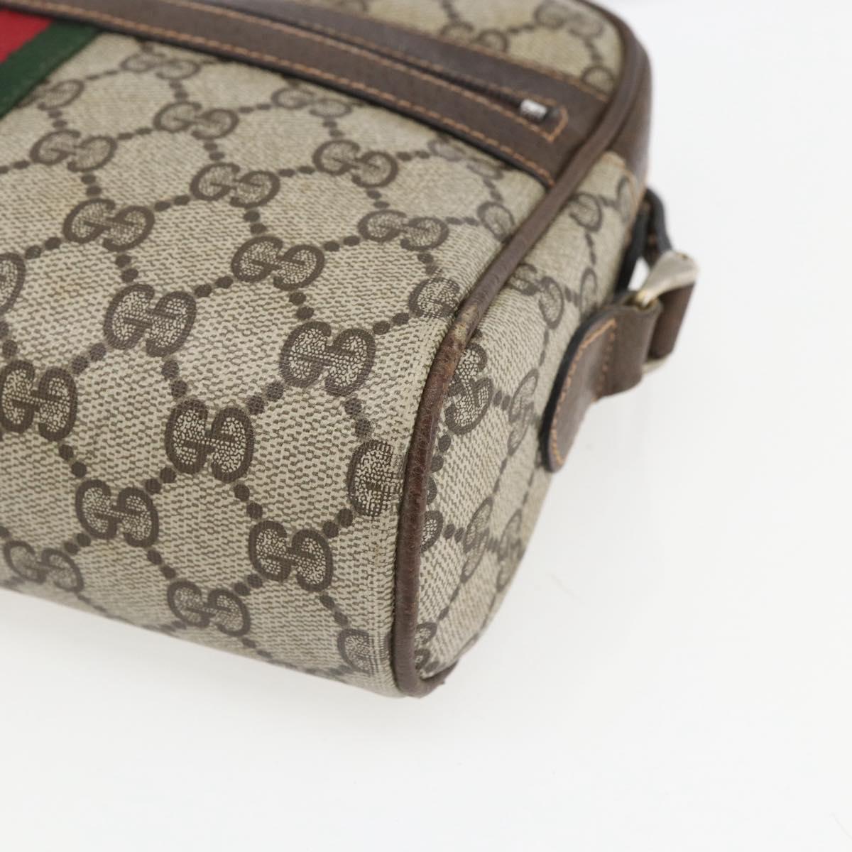 GUCCI GG Supreme Web Sherry Line Shoulder Bag PVC Beige 010 378 Auth 161738