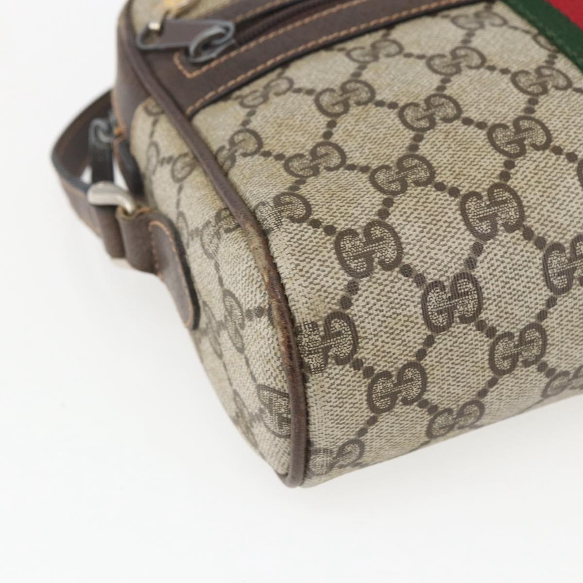 GUCCI GG Supreme Web Sherry Line Shoulder Bag PVC Beige 010 378 Auth 161738
