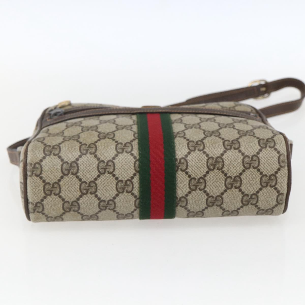 GUCCI GG Supreme Web Sherry Line Shoulder Bag PVC Beige 010 378 Auth 161738