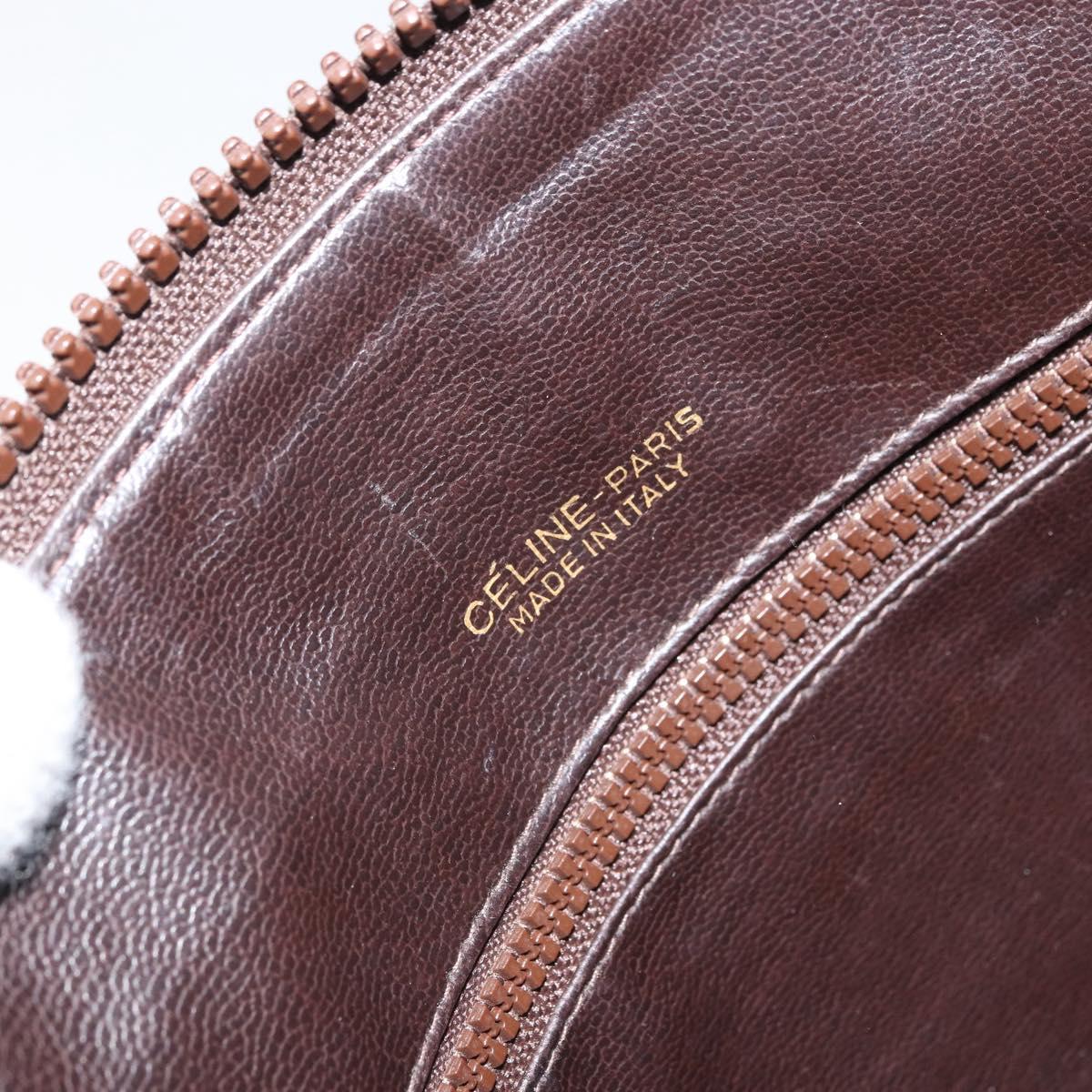 CELINE C Sulky Shoulder Bag Canvas Beige Gold Auth 161739