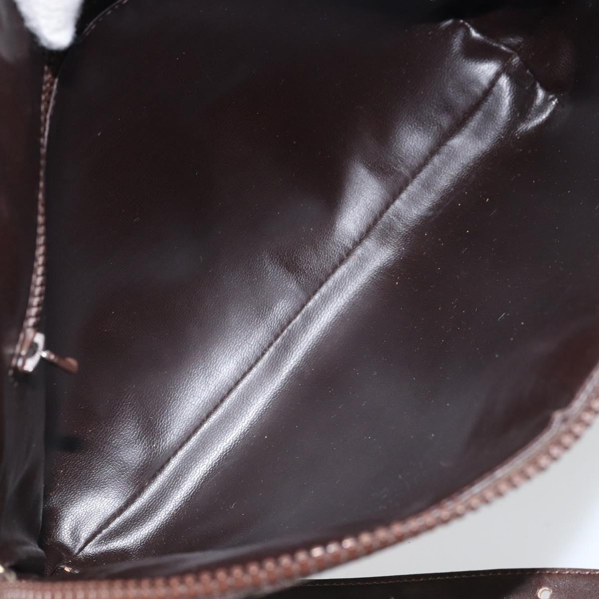 CELINE C Sulky Shoulder Bag Canvas Beige Gold Auth 161739