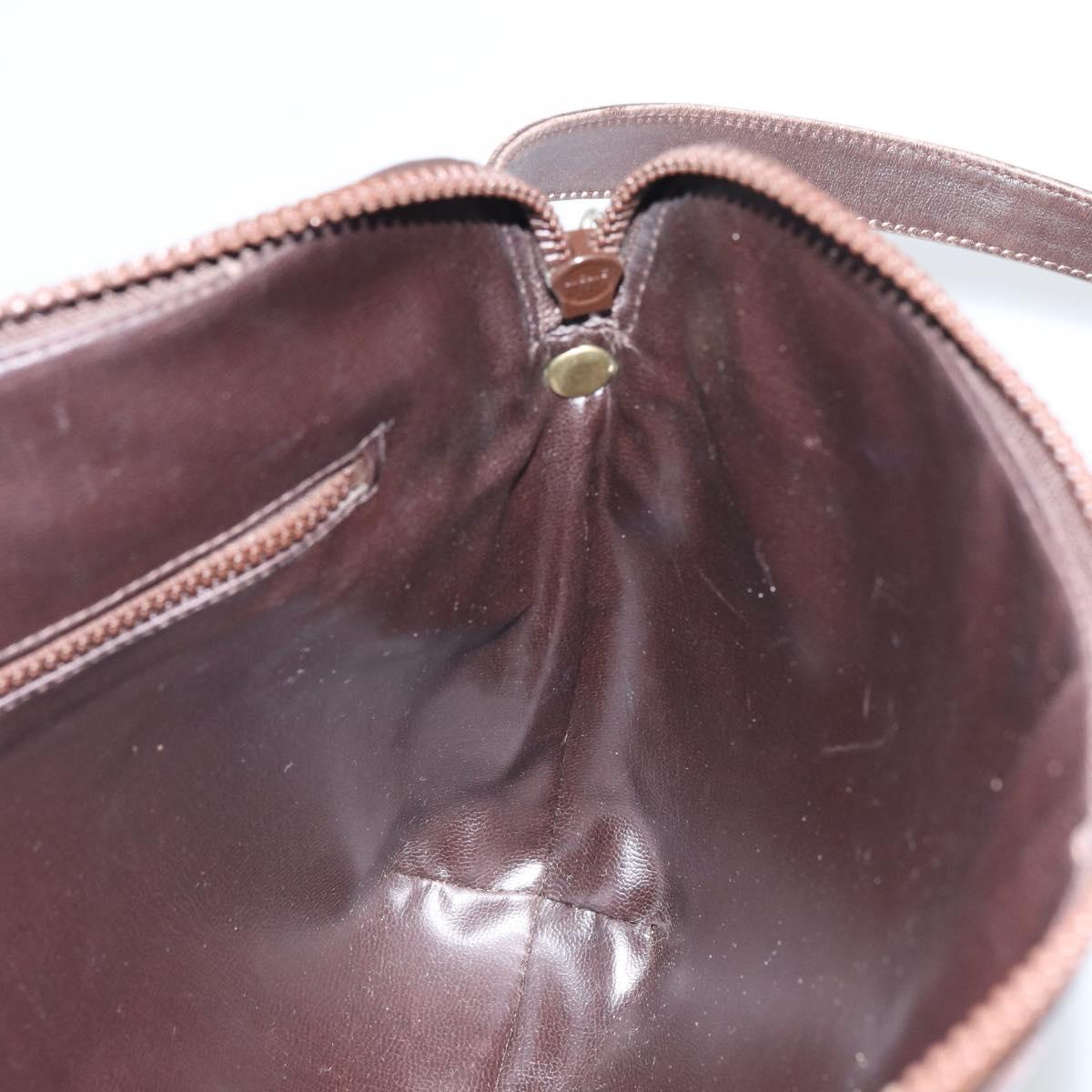 CELINE C Sulky Shoulder Bag Canvas Beige Gold Auth 161739