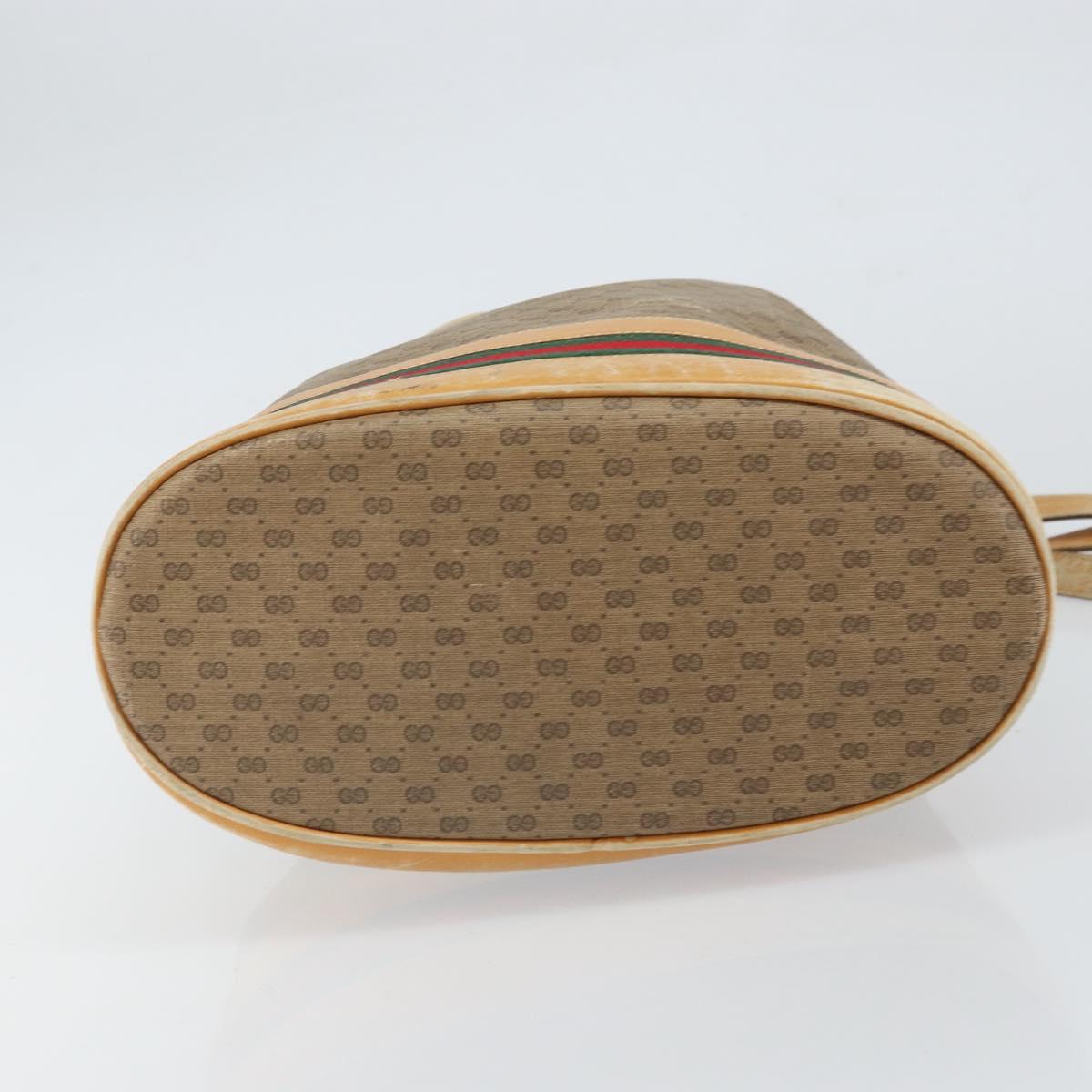 GUCCI Micro GG Supreme Web Sherry Line Bag PVC Beige 001 58 4793 Auth 161752