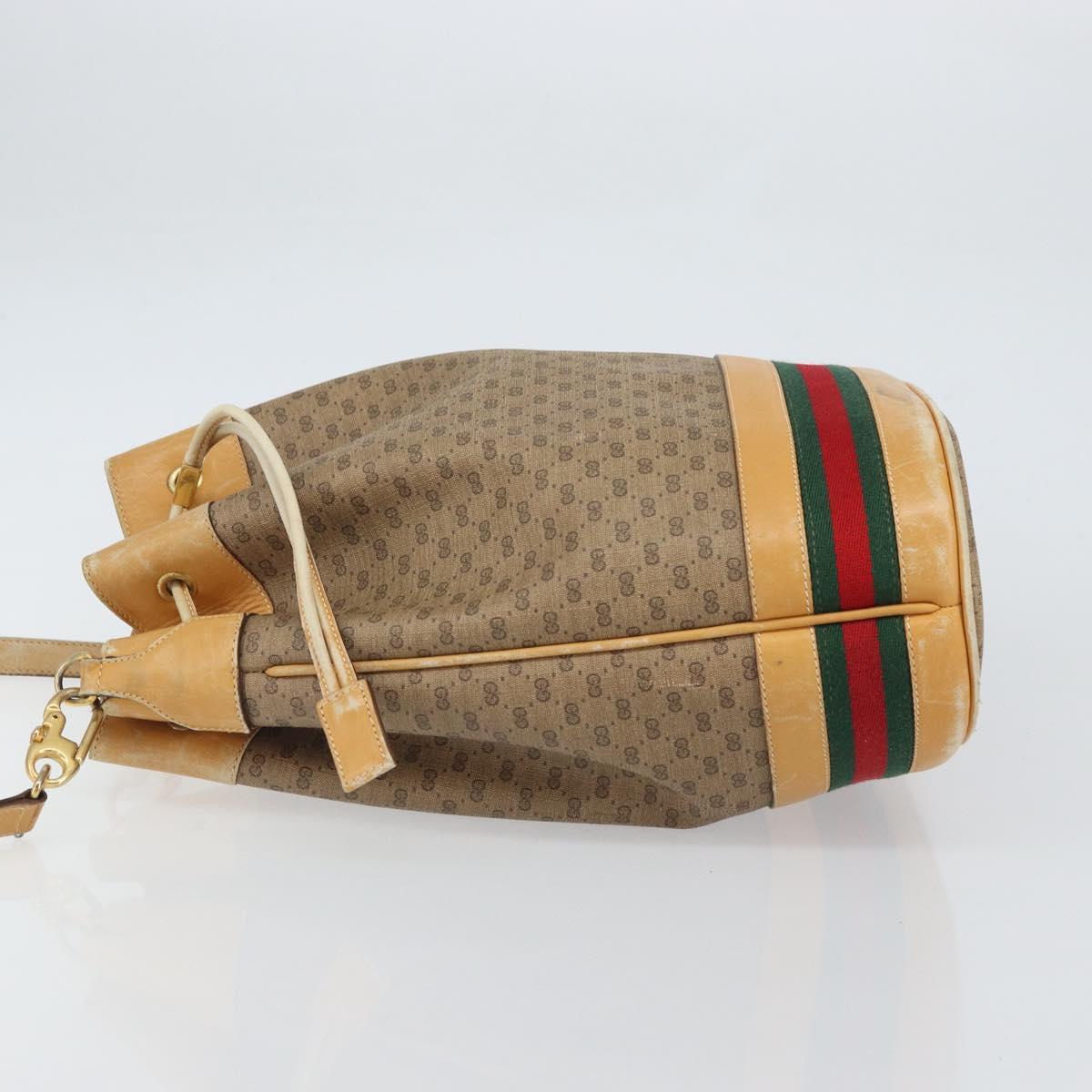 GUCCI Micro GG Supreme Web Sherry Line Bag PVC Beige 001 58 4793 Auth 161752