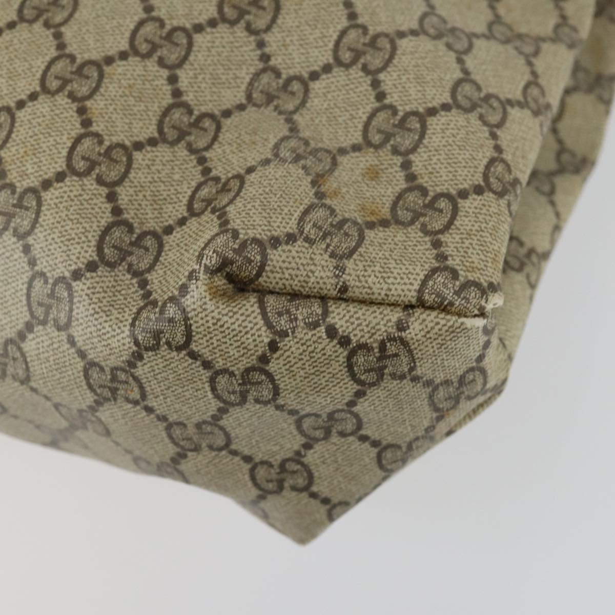 GUCCI GG Supreme Web Sherry Line Tote Bag PVC Beige Gold 39 02 091 Auth 161753