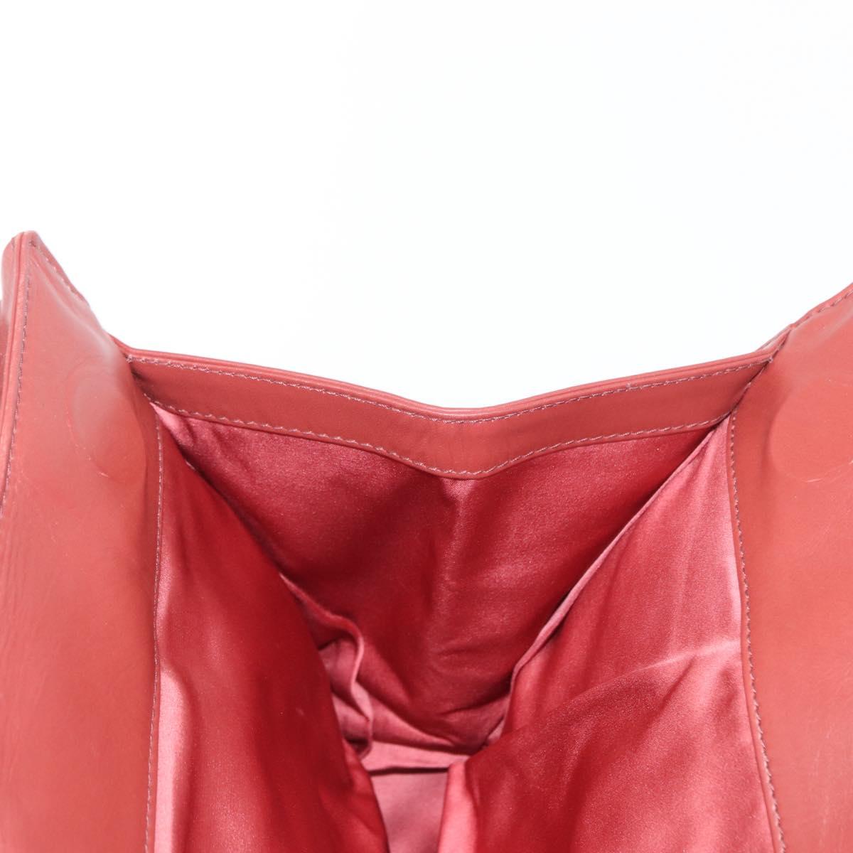 BOTTEGA VENETA Chain Shoulder Bag Leather Red Auth 161765