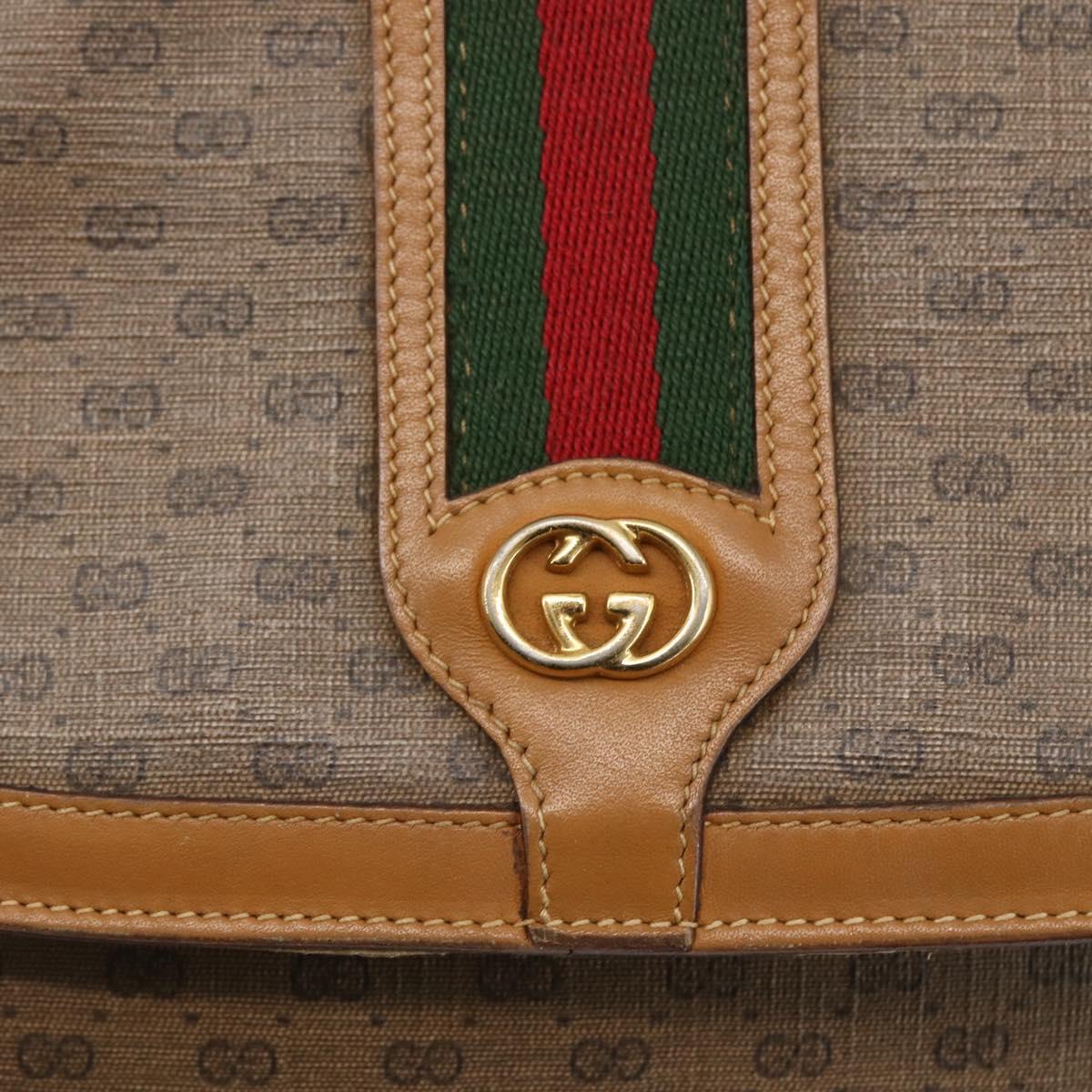 GUCCI Micro GG Supreme Web Sherry Line Bag PVC Beige 001 115 0914 Auth 161766
