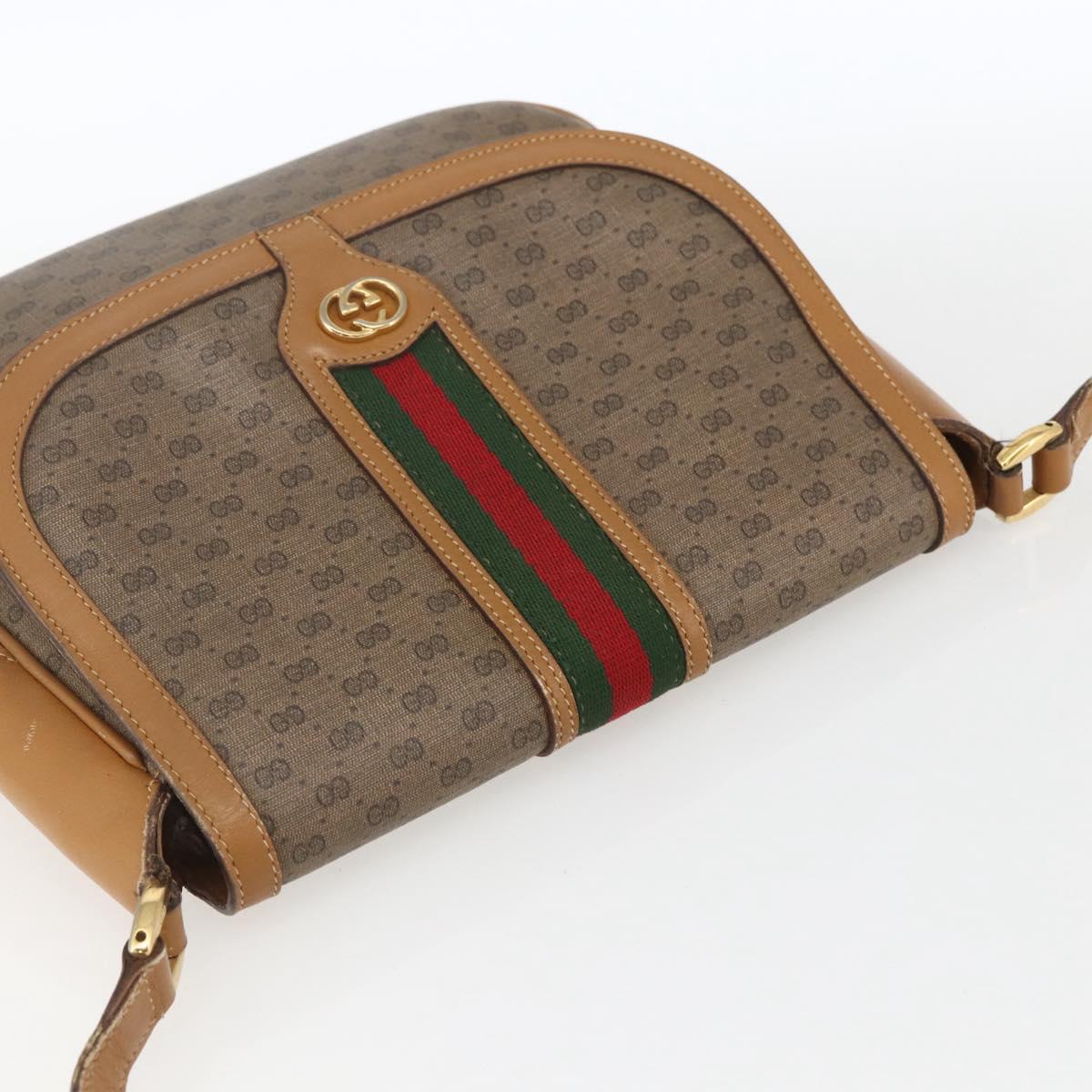 GUCCI Micro GG Supreme Web Sherry Line Bag PVC Beige 001 115 0914 Auth 161766