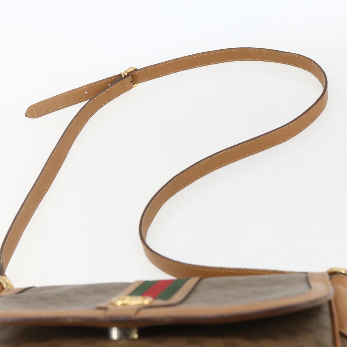 GUCCI Micro GG Supreme Web Sherry Line Bag PVC Beige 001 115 0914 Auth 161766