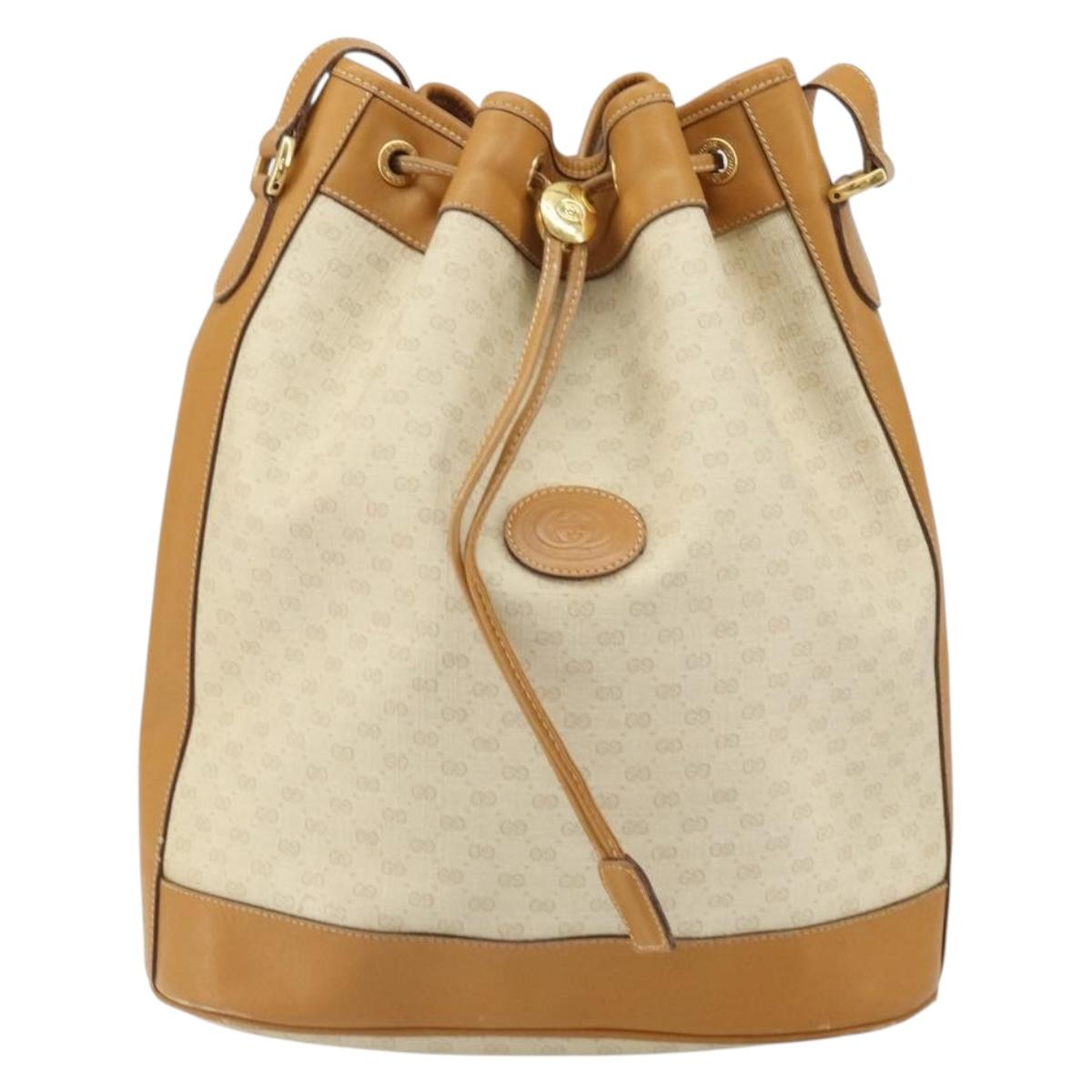 GUCCI Micro GG Supreme Shoulder Bag PVC Beige Gold 001 115 0933 Auth 161767