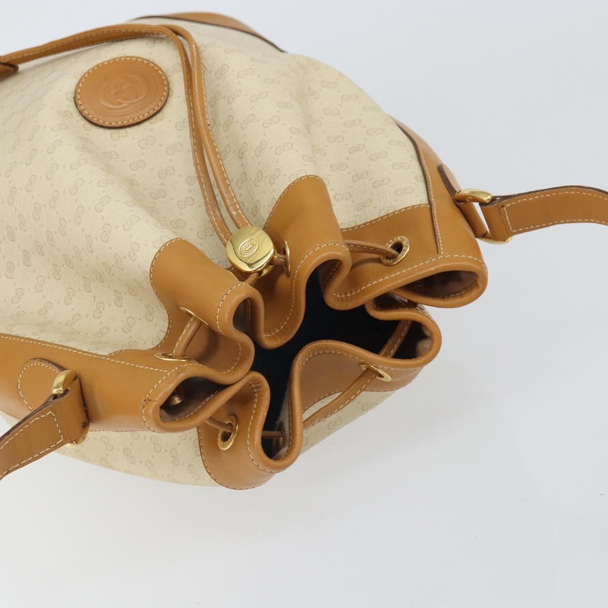 GUCCI Micro GG Supreme Shoulder Bag PVC Beige Gold 001 115 0933 Auth 161767