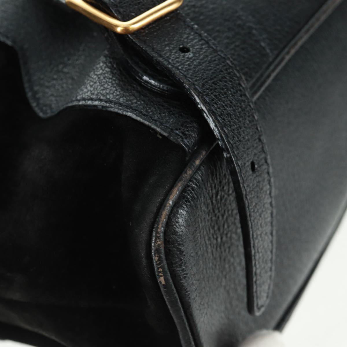 GUCCI Bamboo Backpack Suede Black Gold 003 58 0016 Auth 161768