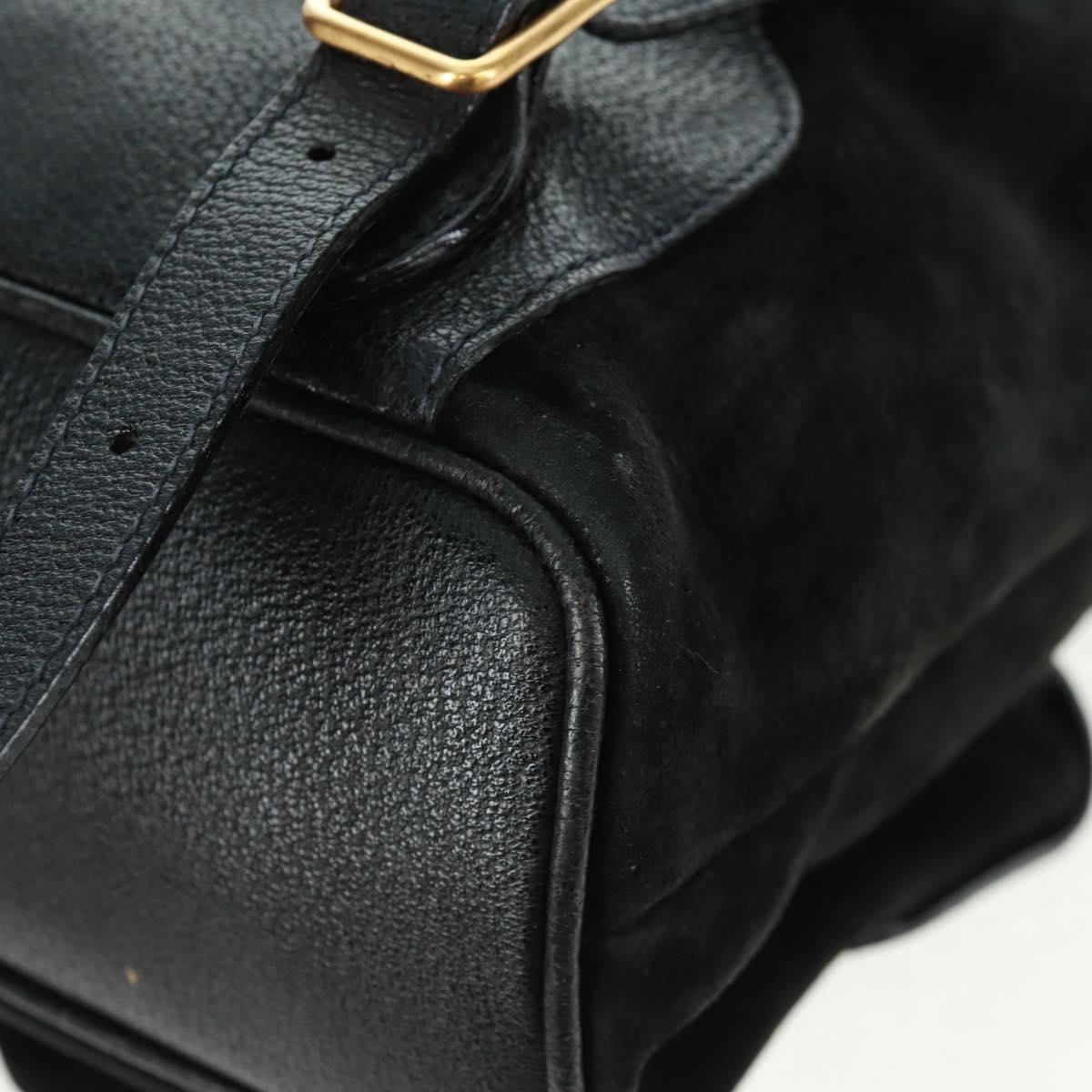 GUCCI Bamboo Backpack Suede Black Gold 003 58 0016 Auth 161768