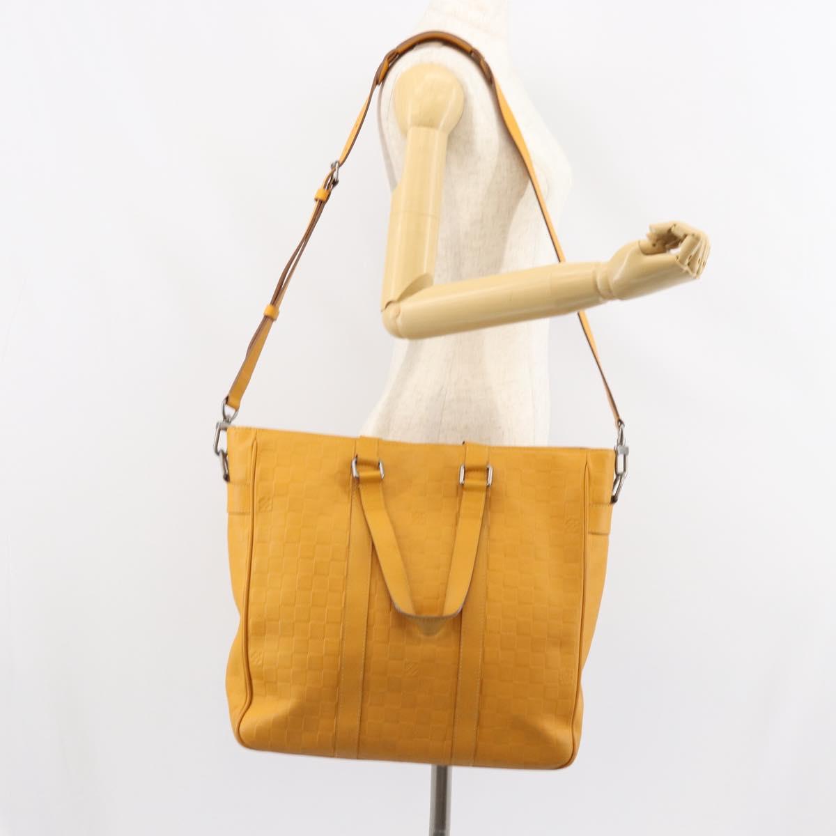 LOUIS VUITTON Damier Infini Neo Tadao Bag 2way Yellow N41228 LV Auth 161769