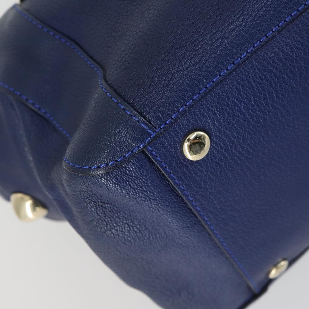 Chloe Bridget Hand Bag Leather 2way Navy Gold Auth 161772