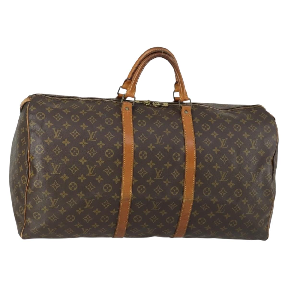 LOUIS VUITTON Monogram Keepall 60 Boston Bag M41422 LV Auth 161777
