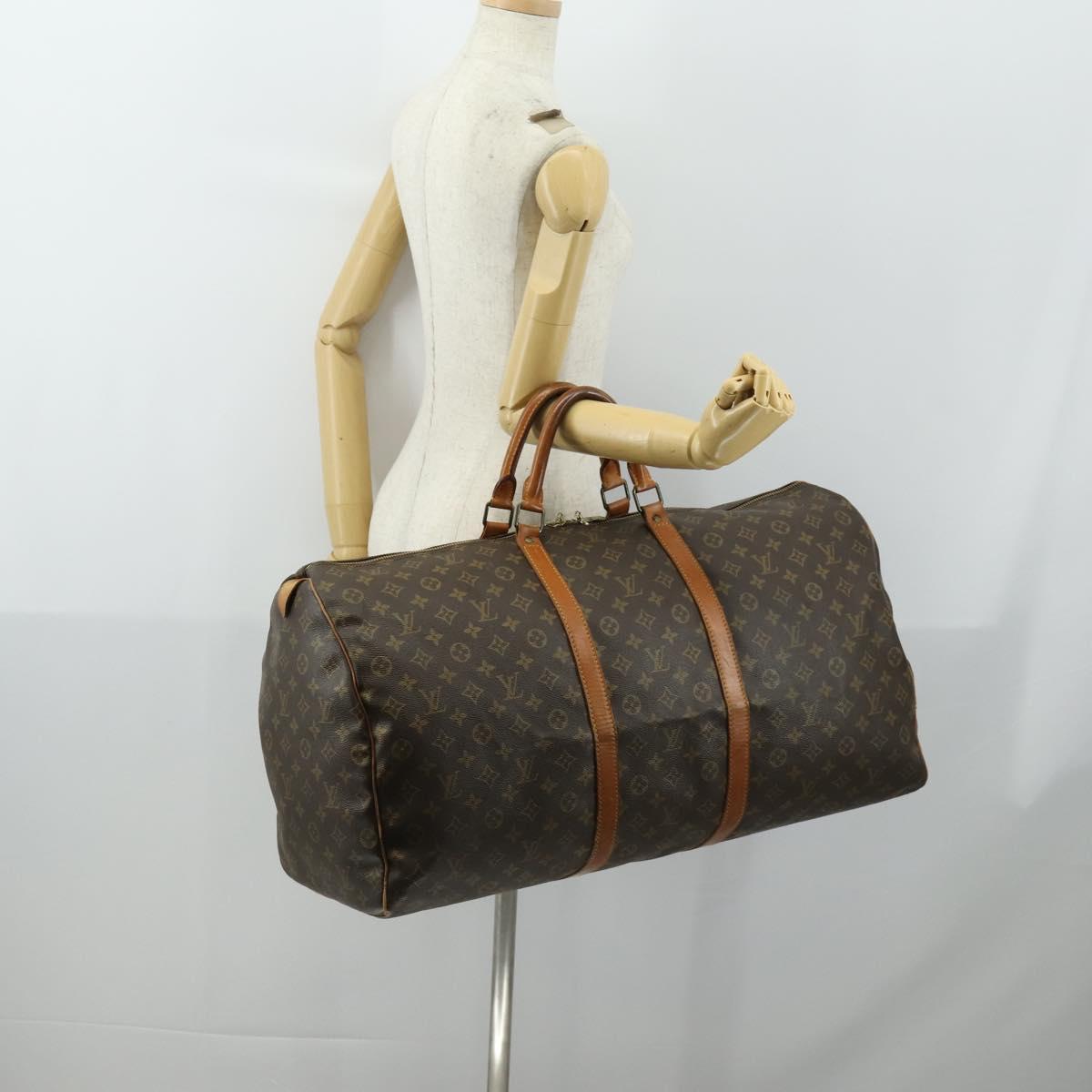 LOUIS VUITTON Monogram Keepall 60 Boston Bag M41422 LV Auth 161777