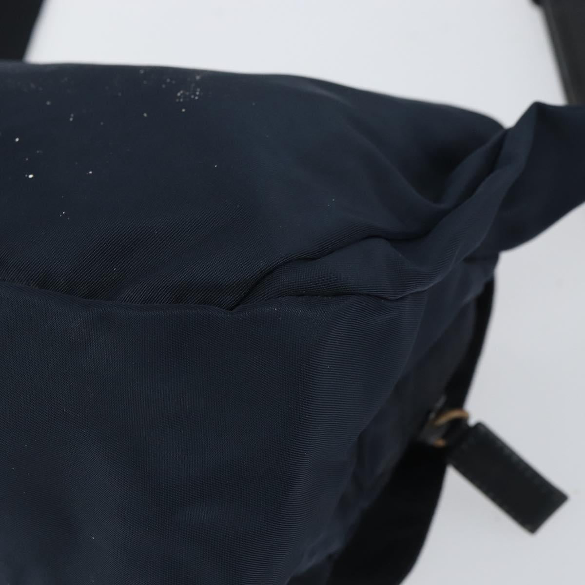 PRADA Shoulder Bag Nylon Navy Silver Auth 161779