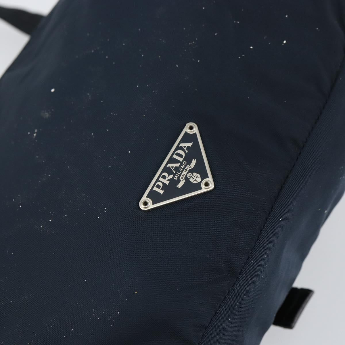 PRADA Shoulder Bag Nylon Navy Silver Auth 161779