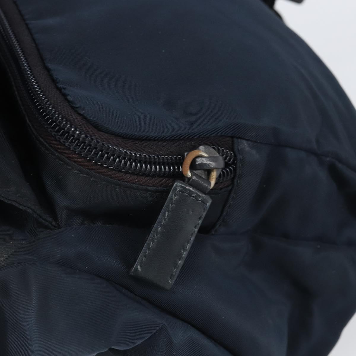 PRADA Shoulder Bag Nylon Navy Silver Auth 161779