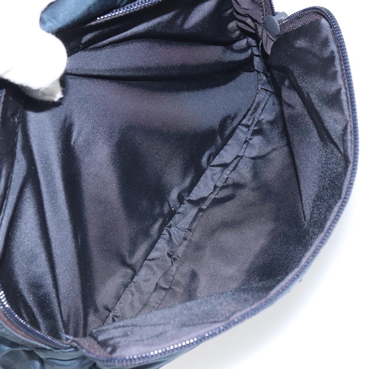 PRADA Shoulder Bag Nylon Navy Silver Auth 161779