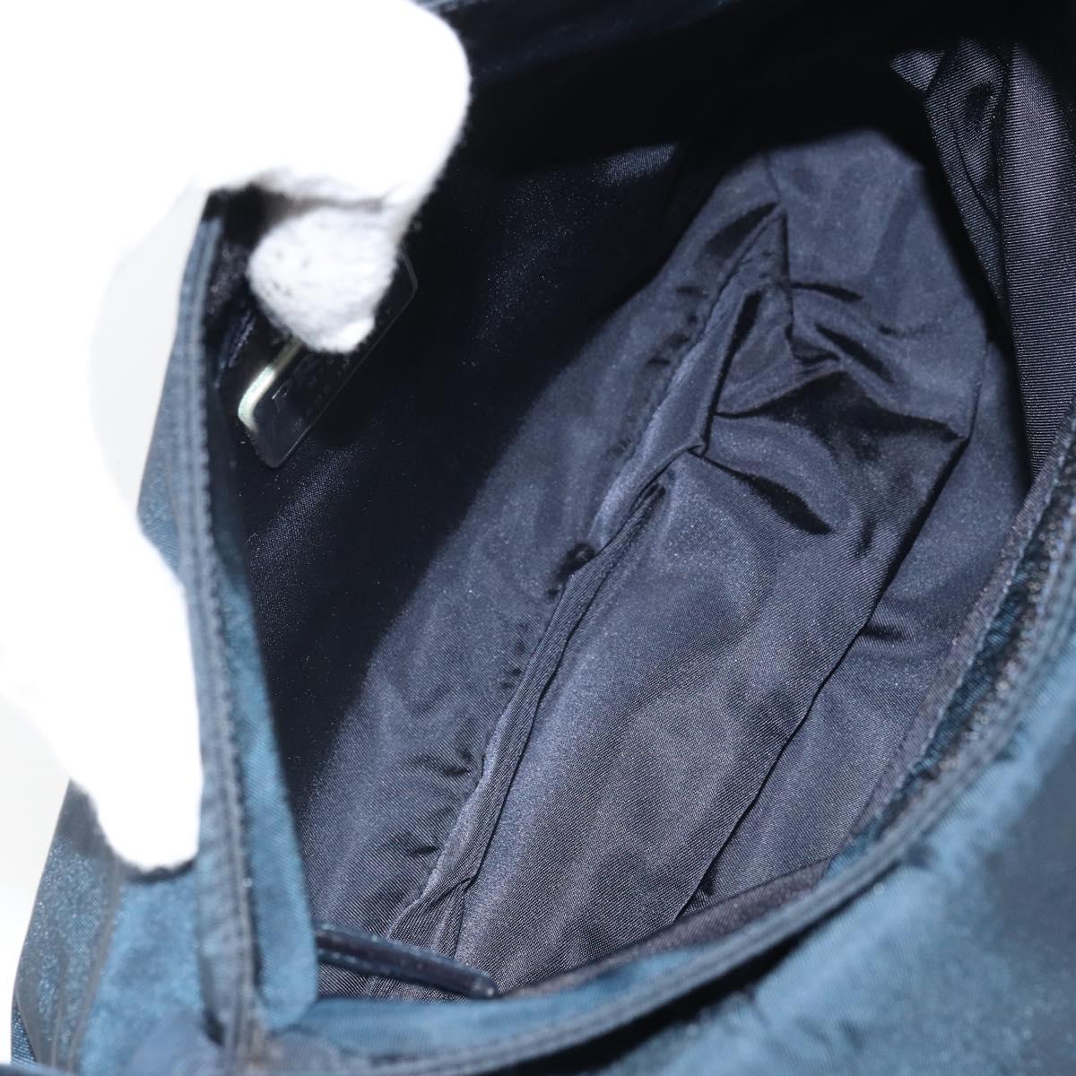 PRADA Shoulder Bag Nylon Navy Silver Auth 161779