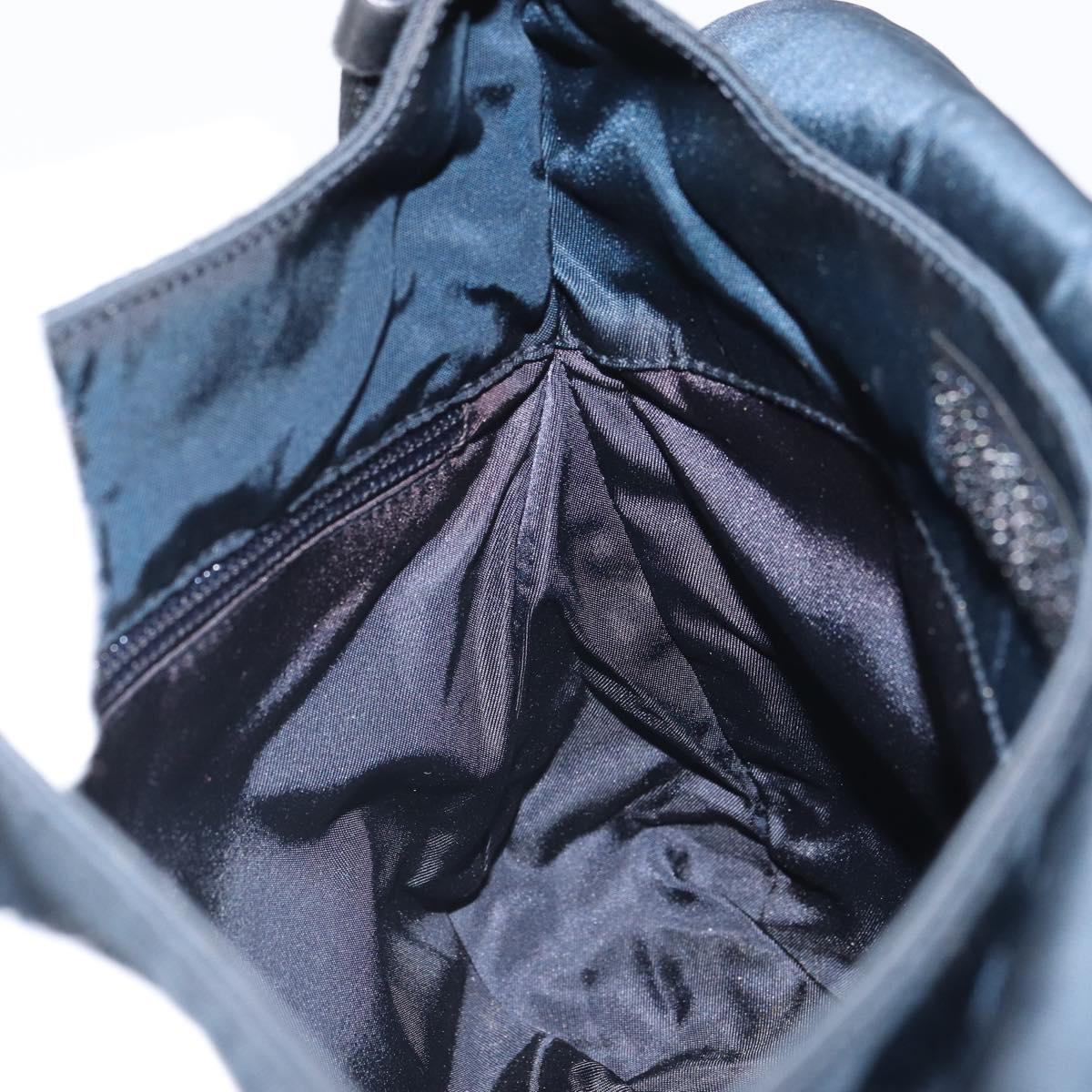 PRADA Shoulder Bag Nylon Navy Silver Auth 161779