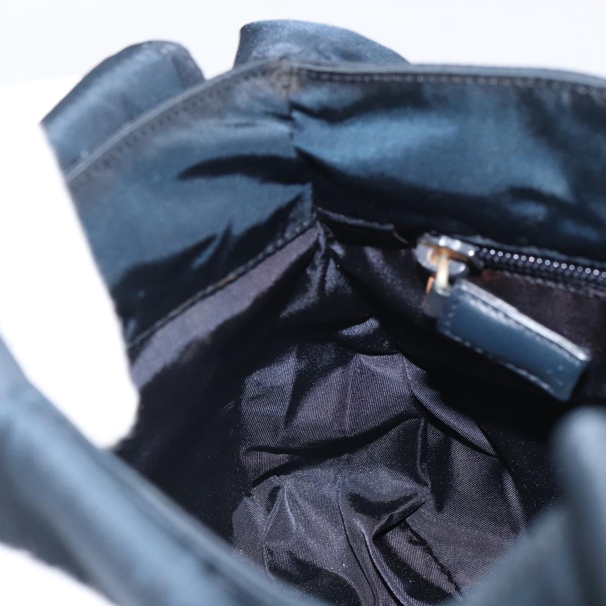 PRADA Shoulder Bag Nylon Navy Silver Auth 161779