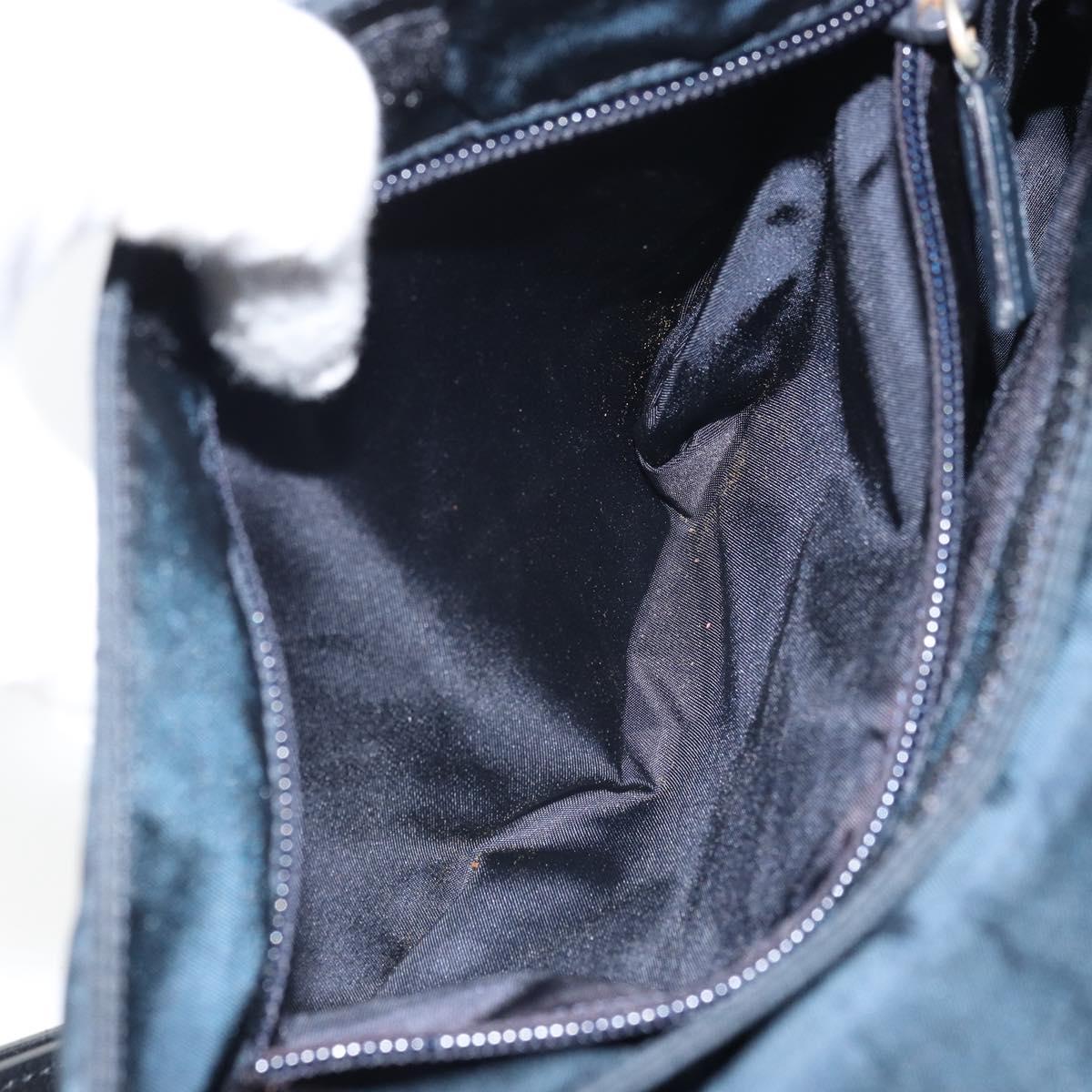 PRADA Shoulder Bag Nylon Navy Silver Auth 161779