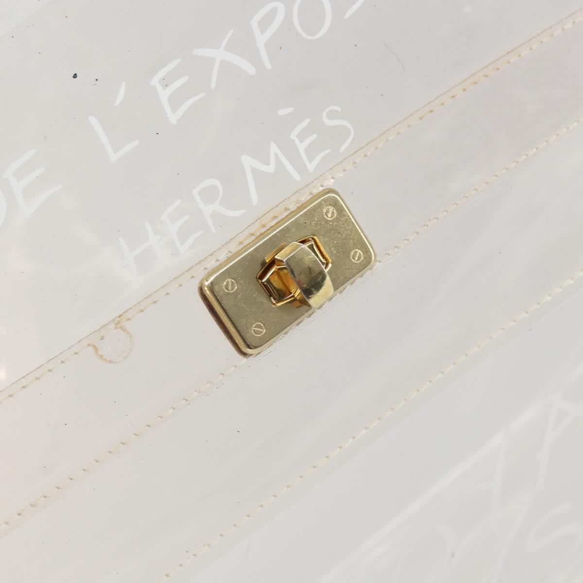 HERMES Vinyl Kelly Hand Bag Vinyl Clear Auth 161786