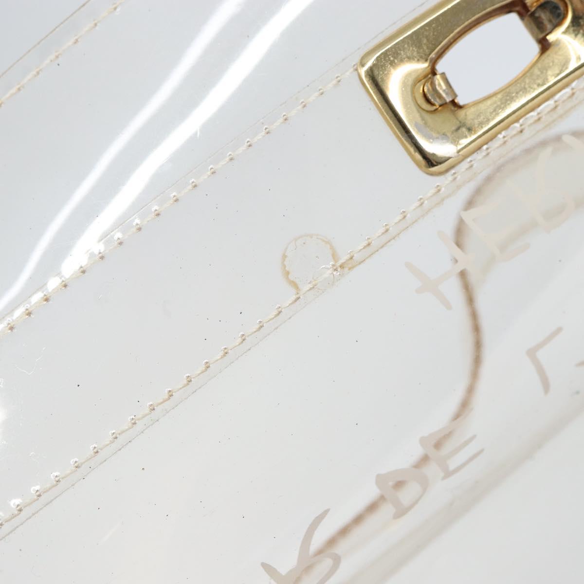 HERMES Vinyl Kelly Hand Bag Vinyl Clear Auth 161786