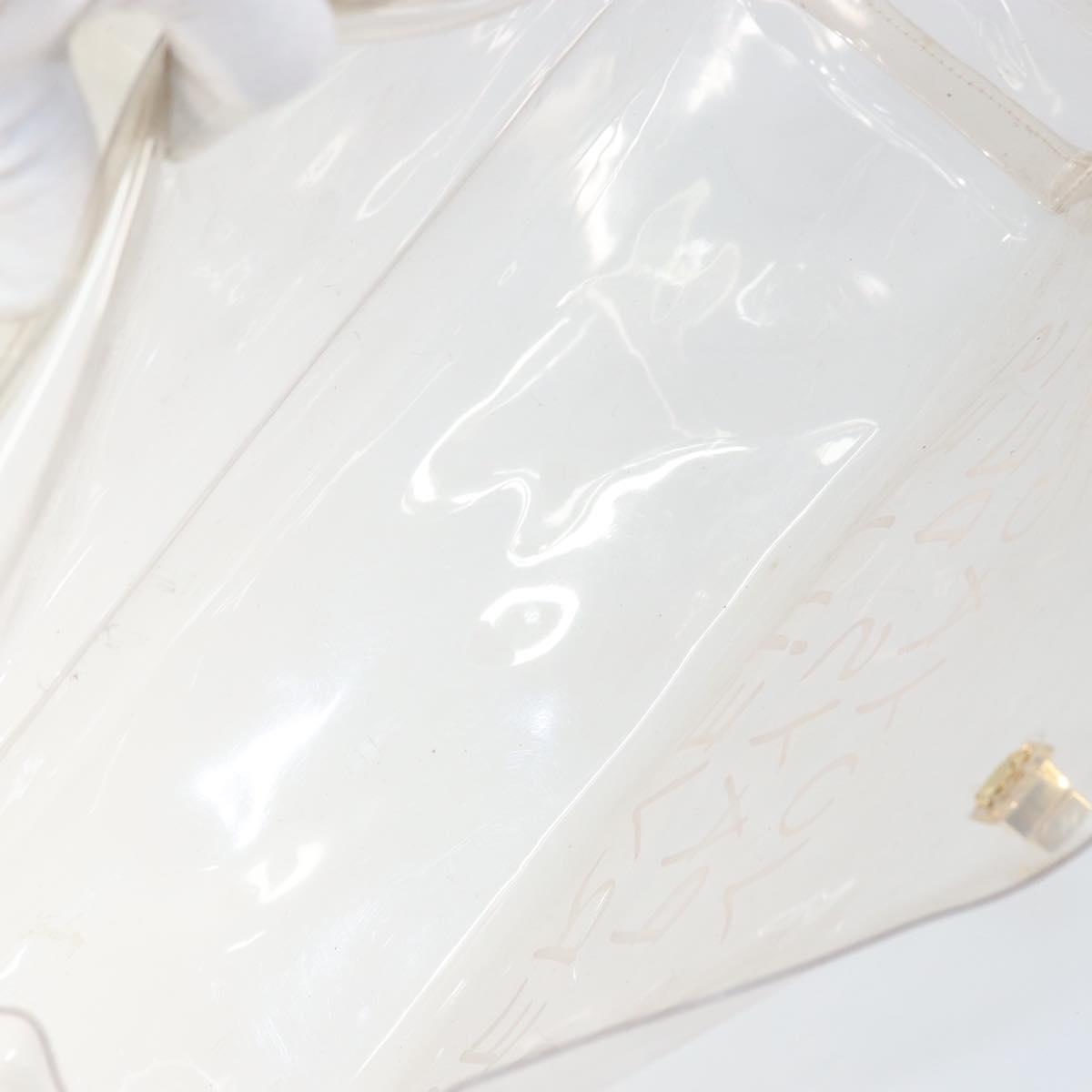 HERMES Vinyl Kelly Hand Bag Vinyl Clear Auth 161786