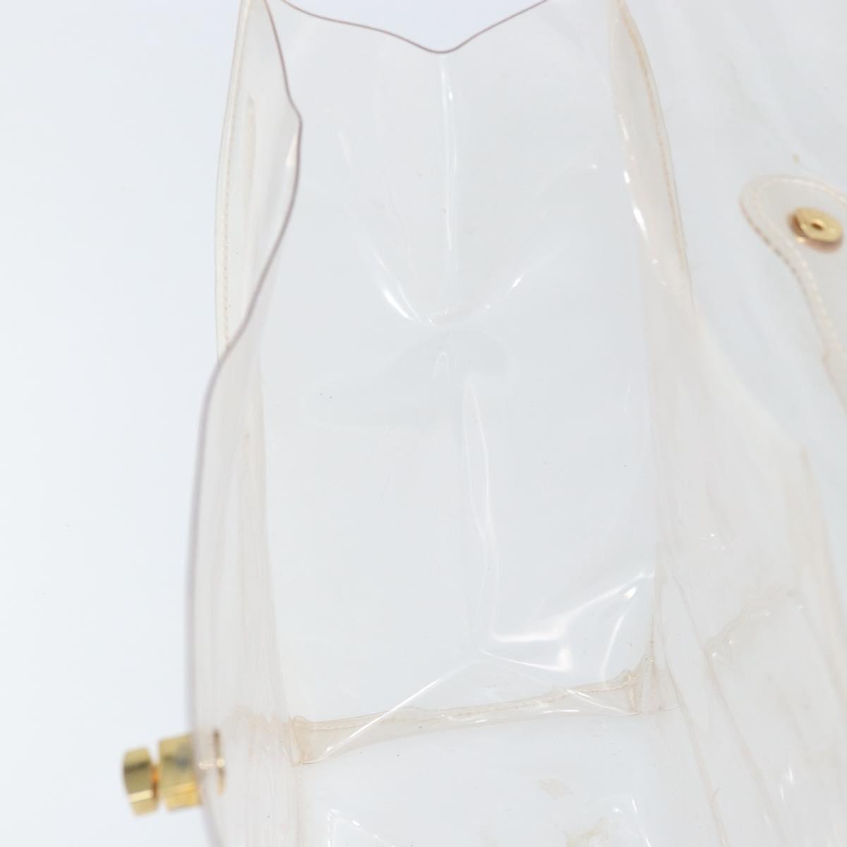 HERMES Vinyl Kelly Hand Bag Vinyl Clear Auth 161786