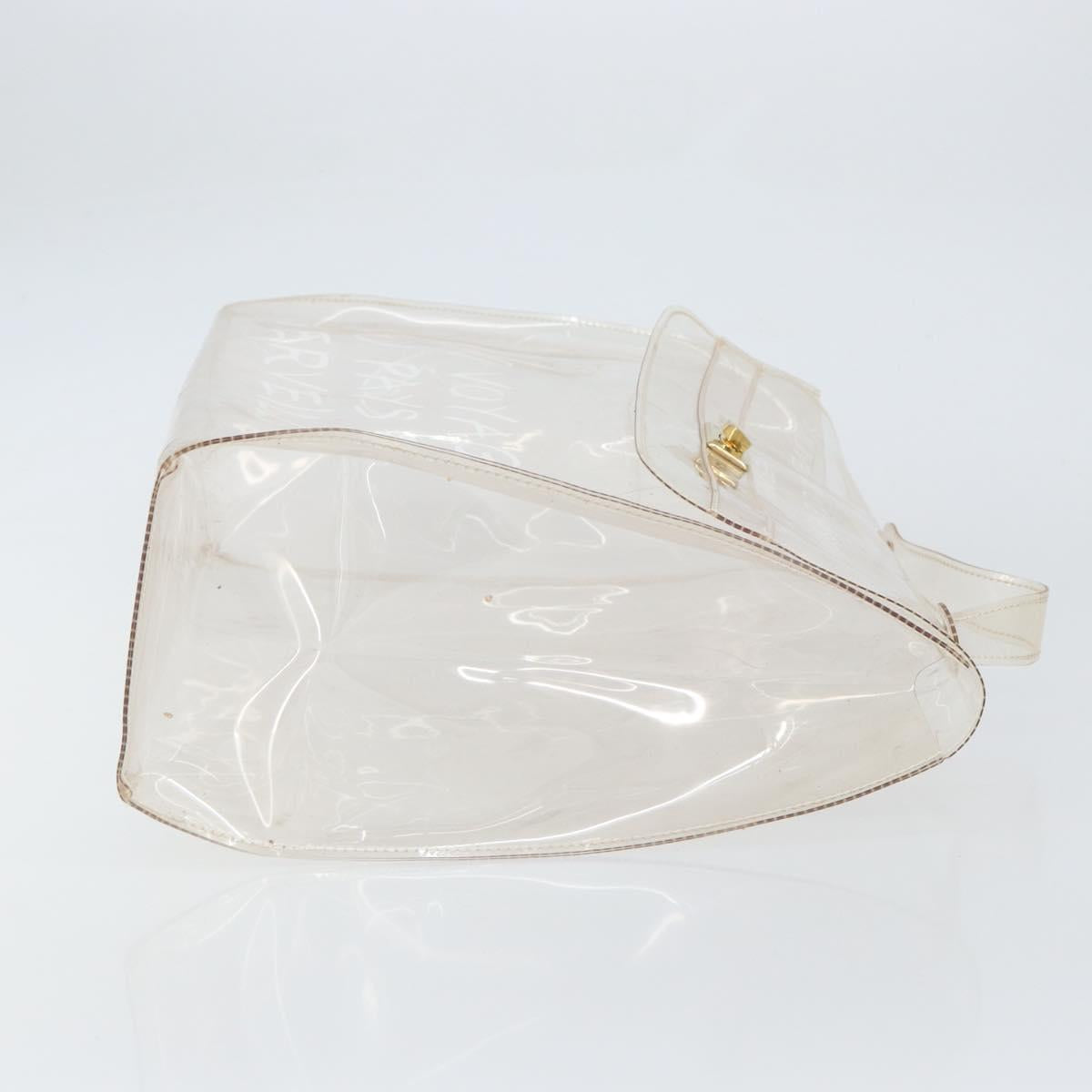 HERMES Vinyl Kelly Hand Bag Vinyl Clear Auth 161786