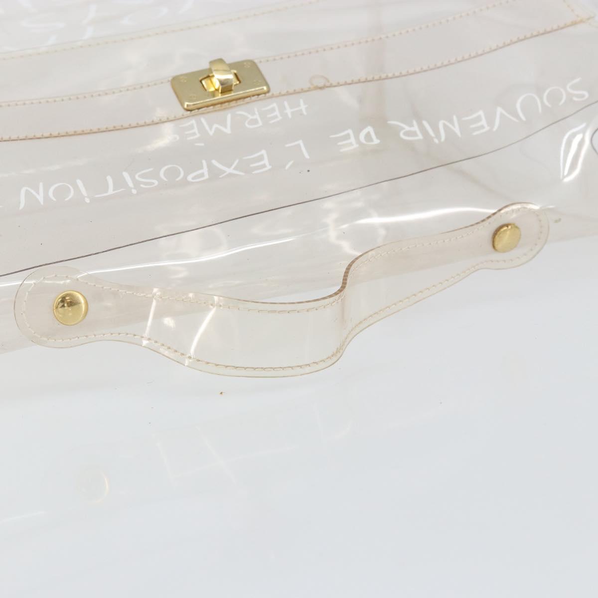 HERMES Vinyl Kelly Hand Bag Vinyl Clear Auth 161786