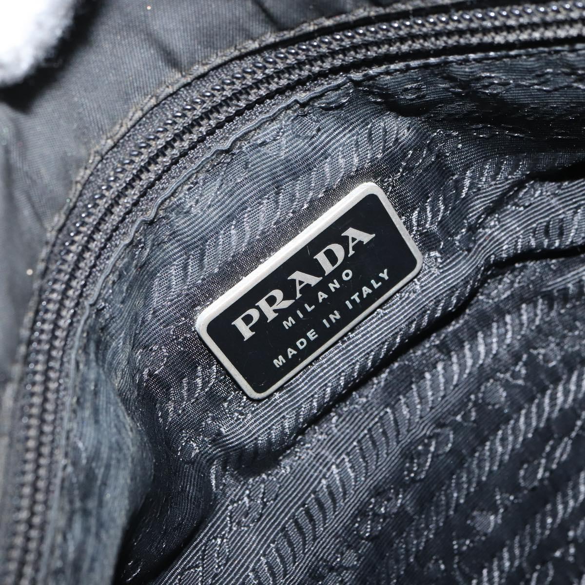 PRADA Hand Bag Nylon Black Auth 161789