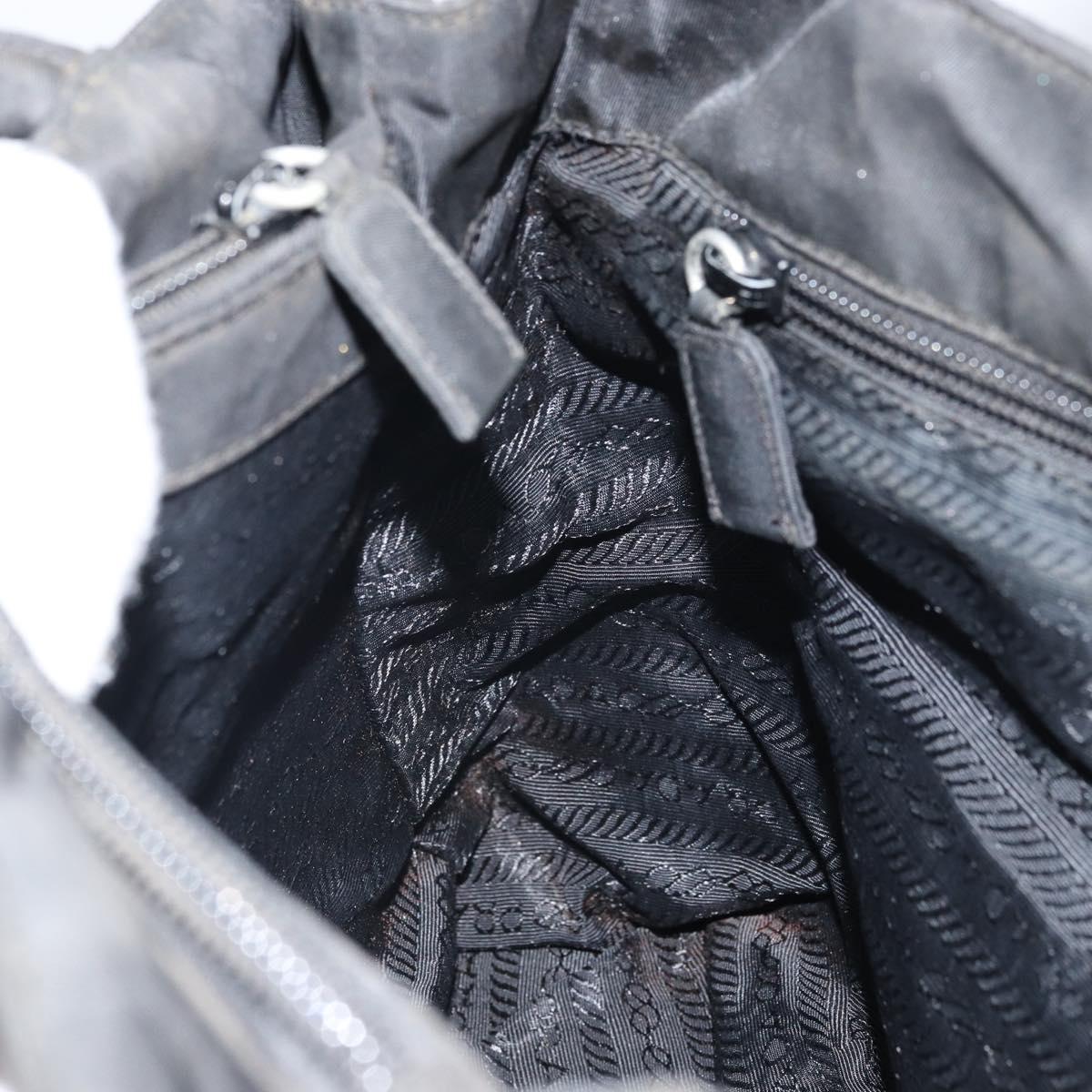 PRADA Hand Bag Nylon Black Auth 161789
