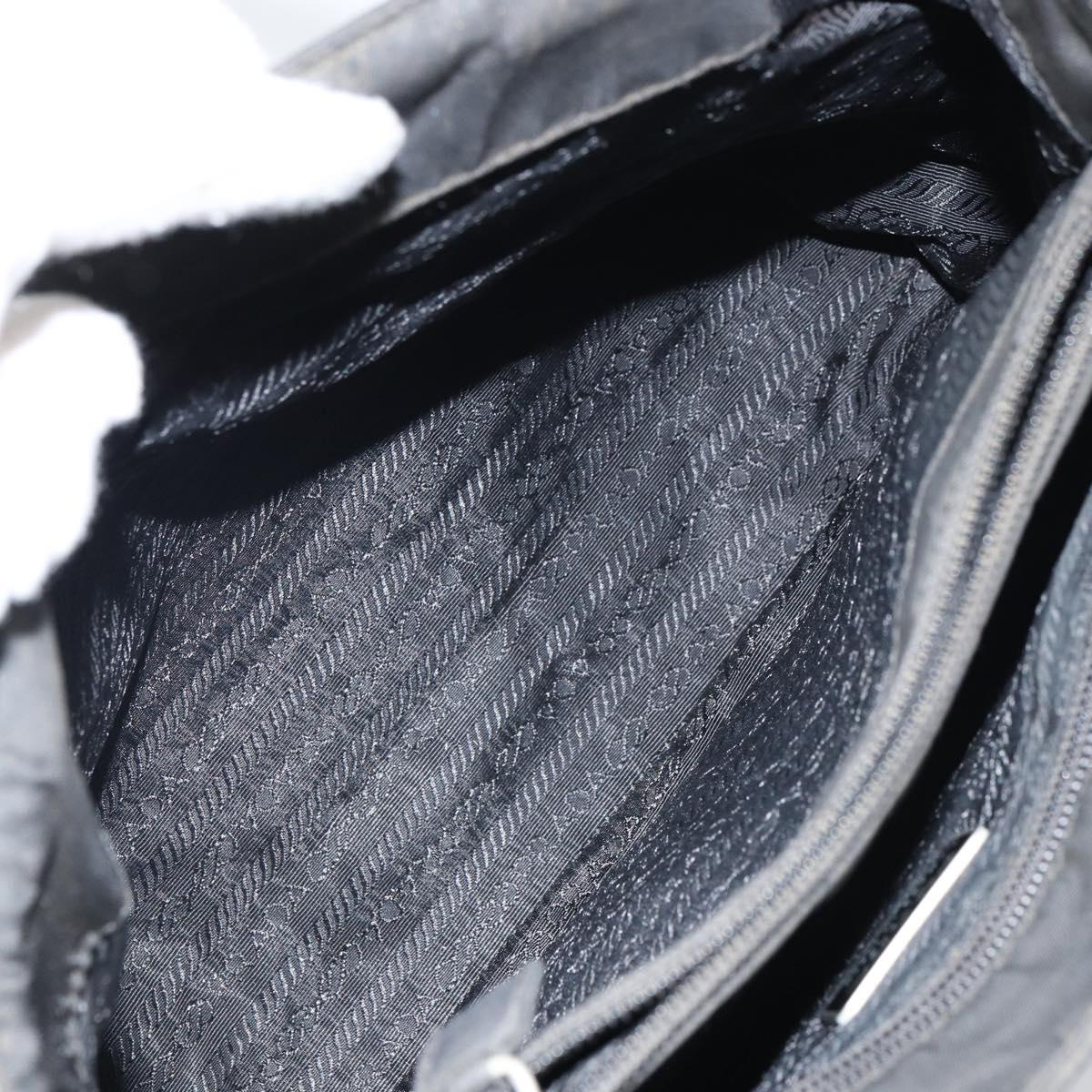 PRADA Hand Bag Nylon Black Auth 161789