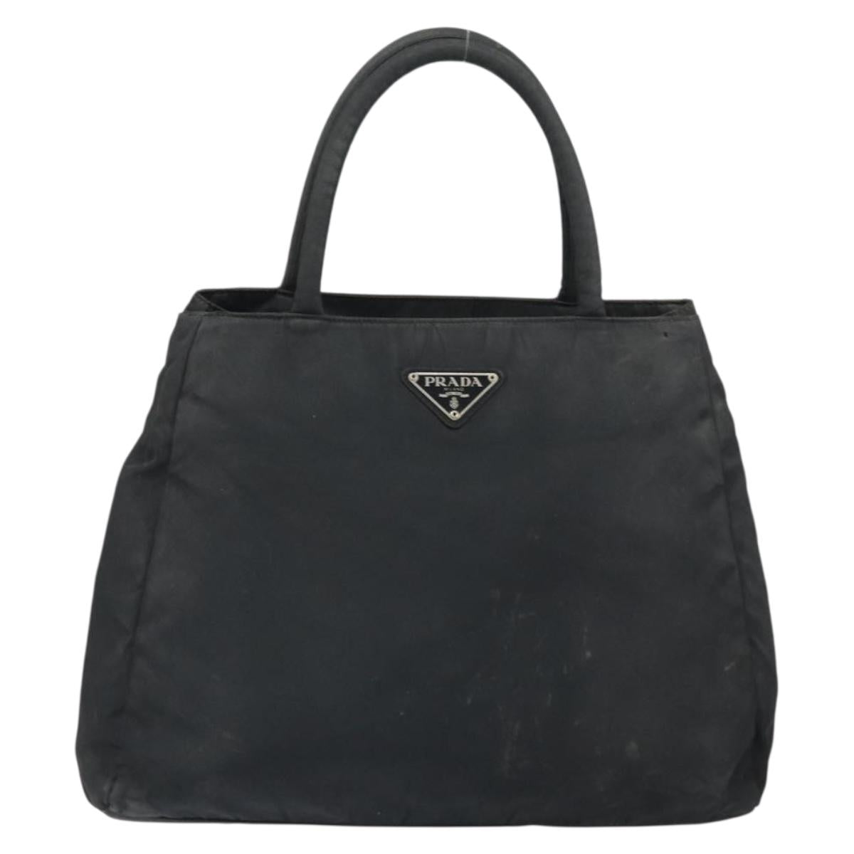 PRADA Hand Bag Nylon Black Auth 161789