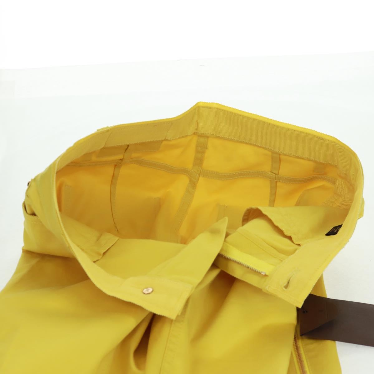 LOUIS VUITTON Side Zip Pants Cotton Yellow LV Auth 161790M