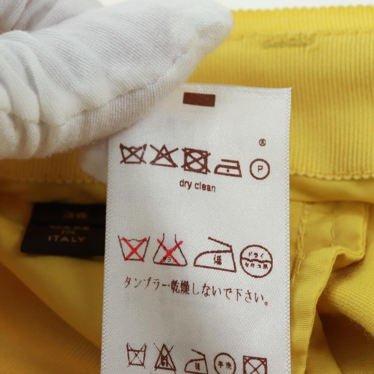 LOUIS VUITTON Side Zip Pants Cotton Yellow LV Auth 161790M